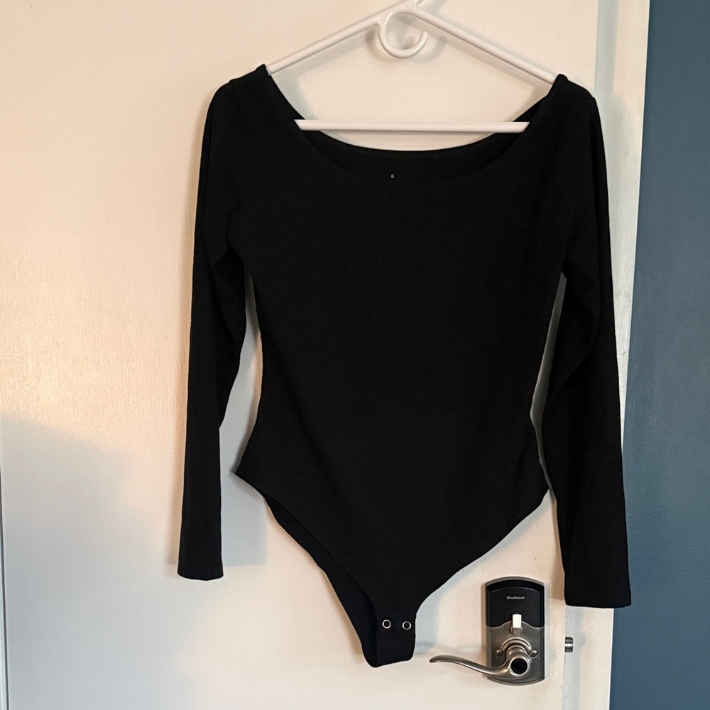 a new day Black Long-Sleeve Bodysuit